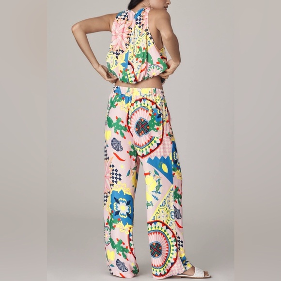 Maeve Straight-Leg Pull-On Silk Pants by Anthropologie. NWT! - Picture 3 of 5